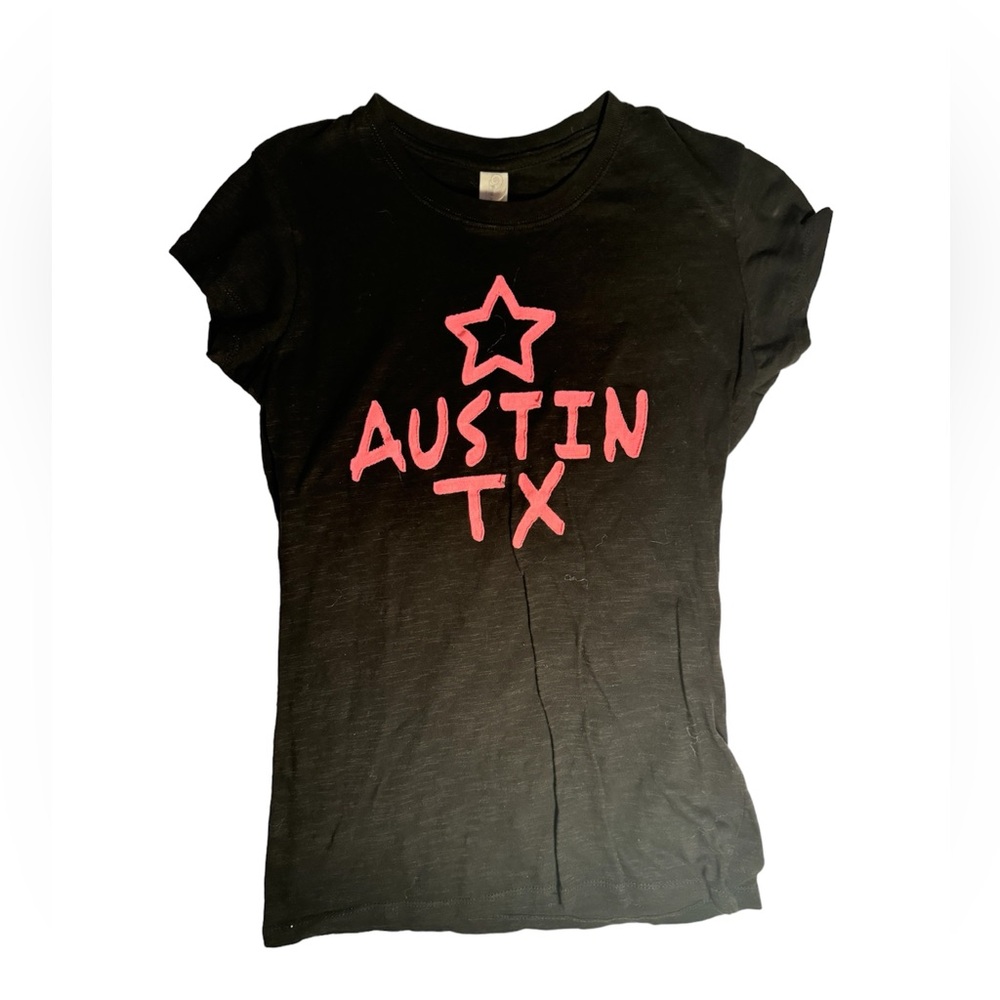 Pink & black Austin texas cute top